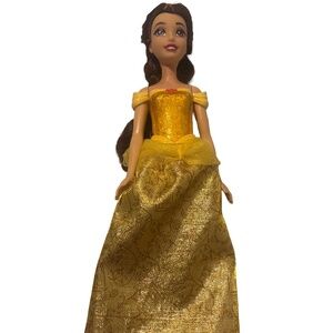 Disney Princess Belle Doll 11.5” Yellow Gold Glitter Gown Mattel